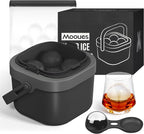 Mooues Clear Ice Ball Maker Mold, Whiskey Ice Cube Tray, 2.4 Inch Large Round by Mooues