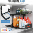 Under Sink Organizer Upgrade To Professional Rails, 2-Tier Dual Pull Out - Image 5