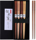 Reusable Chopsticks，GLAMFIELDS Japanese Natural Wooden 5 Pairs Hand-Carved - Image 7