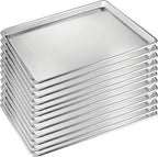 12 Pack Half Size Baking Sheet Pan Set, Aluminum Commercial Quality Cookie Sheet by BASTWE