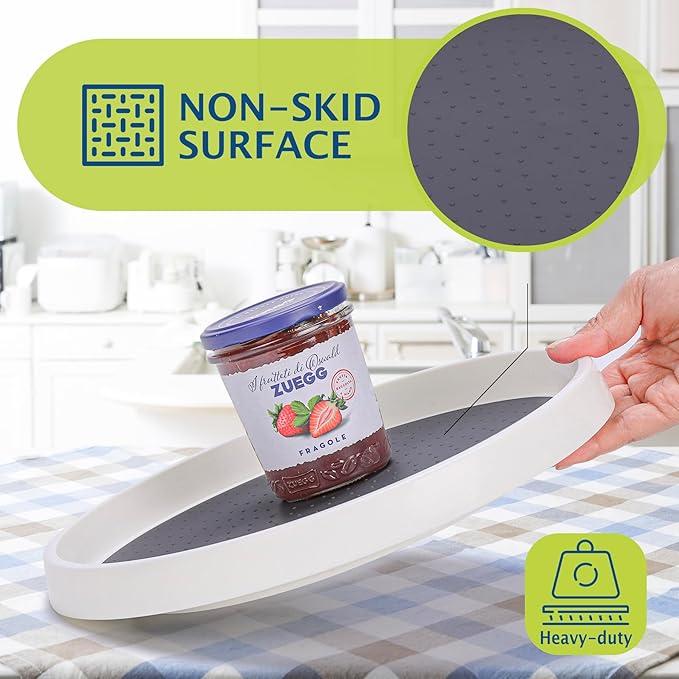 Lazy Susan Turntable, 10 Inch Non-Skid Lazy Susan Organizer - Image 3