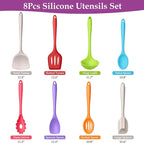 LIANYU 8Pcs Kitchen Cooking Utensils Set, Silicone Utensils Spatula Set - Image 2