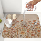 Fall Floral Dish Drying Mat for Kitchen Counter 16 x 18 Inch Autumn Sunflower - Image 6