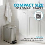 SIMPLI-Magic 6L/1.6G Stainless Steel Bathroom Trash Can - Image 2