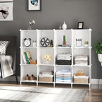 AWTATOS Cube Storage Organizer Storage 12 Cube Bookshelf DIY Plastic Closet - Image 4