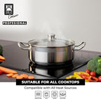 BRA COOKWARE Profesional 18/10 Stainless Steel Stock Pot w/Glass Lid | 8 Inch - Image 5