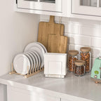 Napkin Holder for Table, Wood Iron Standing Napkin Dispenser for Dining Table - Image 3
