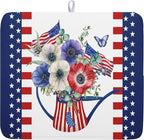 American Flag 4th of July Dish Drying Mats by Kawani