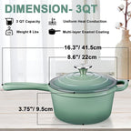 3 Quart Saucepan with Lid, Leonyo Enameled Cast Iron Sauce Pot, Large Enamel - Image 2