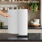 Buruis Wood Paper Towel Holder, Marble Base Modern Decorative Countertop - Image 3