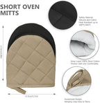 Short Oven Mitts, Heat Resistant 500°F, Silicone Grip Kitchen Gloves, Non-Slip - Image 2