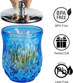 Qtip Holder, 10Oz Blue Glass Apothecary Jars - Image 5