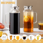 2 Pack 2 Liters/68 oz Octagon Glass Water Pitcher - Image 5
