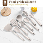 LIANYU 8Pcs Kitchen Cooking Utensils Set, Silicone Cooking Utensil Set - Image 3
