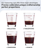 SAIAOKJ Shot Glasses Measuring Cup Set 6 Pack Espresso Shot Glasses Liquid - Image 4