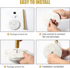 Koville Paper Towel Holder Countertop, Marble and Brass Standing Paper Roll - Image 9