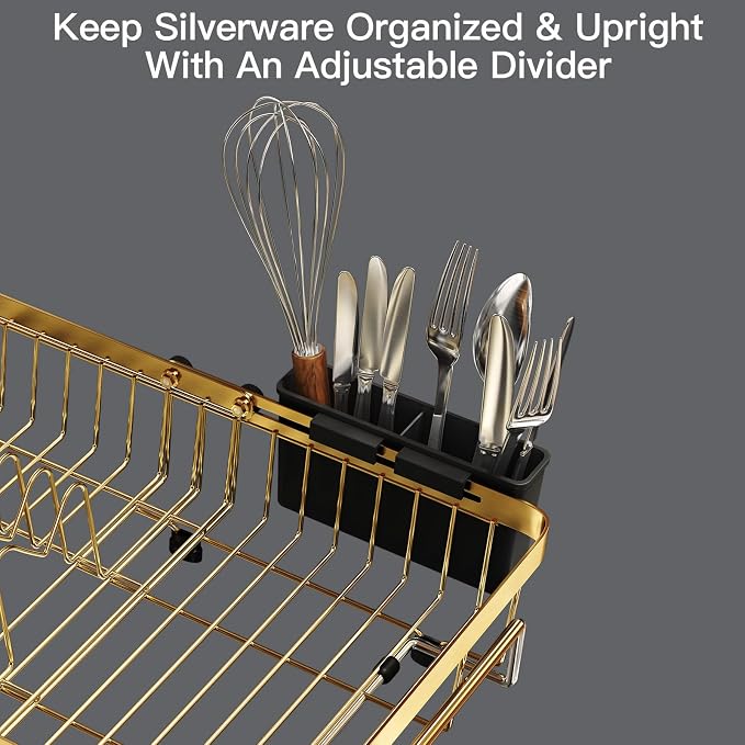 MAJALiS Dish Drying Rack Over The Sink, Expandable Stainless Steel Dish Drainer - Image 8
