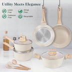 M MELENTA Pots and Pans Set Non Stick, Non Toxic Induction Kitchen Cookware Sets - Image 5