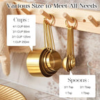 Golden 304 Stainless Steel Measuring Cups and Spoons Set, Premium Gold Kitchen - Image 2