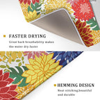 Modern Floral Dish Drying Mat Large Multicolored Tropical Drying Pad - Image 3