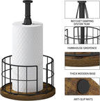 YINMIT Paper Towel Holder Countertop, One-Handed Tear Farmhouse Paper Towel - Image 4