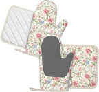 Oven Mitts and Pot Holders Flower Boho Rose Floral Silicone Kitchen Accessories - Image 2