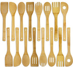 DEAYOU 16 PCS Bamboo Kitchen Utensils, Wood Spoons Spatula Set by DEAYOU