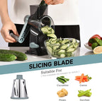 Rotary Cheese Grater with Handle Kitchen Shredder Slicer Grater Slicer Ice - Image 4