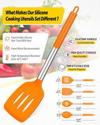 Pack of 4 Silicone Cooking Utensils Set, Non Stick Large Solid Spatulas - Image 2