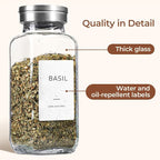 ComSaf Spice Jars with Shaker lids Adjustable, 8oz 6PCS，9 DIY Labels, Spice - Image 6