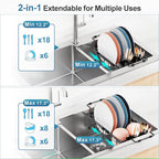 iSPECLE Small Sink Dish Drying Rack, 9.1" W Expandable Compact Rust Resistant - Image 3