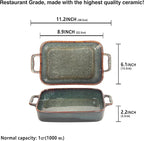 8" x 6" Porcelain Rectangular Casserole Dishes, 2 pieces Baking Dish - Image 2