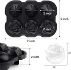 Rose Ice Cube Tray, ZACHDEE 2" Flower Silicone Ice Cube Tray - Image 2
