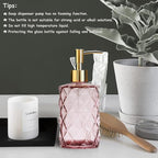 Glass Soap Dispenser with Gold Plastic Pump, 12oz Refillable Liquid Hand Soap - Image 7