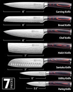 PAUDIN Chef Knife Set, 7 Pieces Kitchen Knife Set, High Carbon Stainless Steel - Image 2