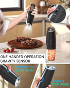 CIRCLE JOY Rechargeable Electric Salt and Pepper Grinder Set Gravity Salt and - Image 5