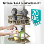 HAMITOR Corner Shower Caddy Tension Pole: Rustproof 4-Tier Bathroom Organizer - Image 4