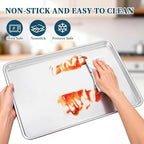 Full Size Commercial Quality Baking Sheet Pan, Bastwe Aluminum Cookie Tray Pan - Image 7