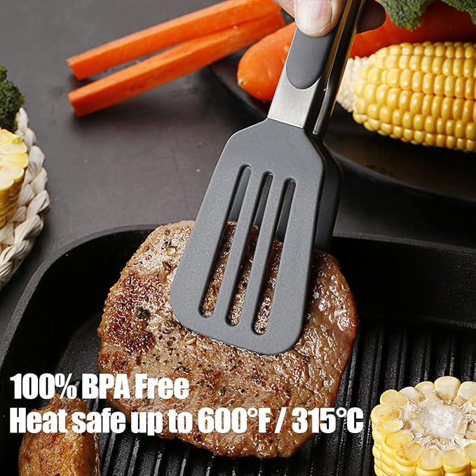 Tongs for Cooking, Food Grade Serving Tongs Set of 3 - Image 4
