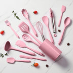 LIANYU 14 Pcs Kitchen Utensils Set, Silicone Cooking Utensils Spatula Set - Image 6