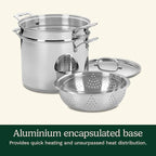 Cuisinart 4-Piece Cookware Set, 12 Quarts, Chef's Classic Stainless Steel - Image 4