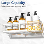 YASONIC Shower Caddy Adhesive, No Drill Bathroom Shower Organizers, - Image 5