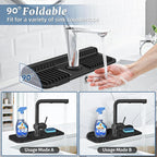 PoYang 14.6 inch Faucet Mat for Kitchen Sink Splash Guard, 7° Slope Silicone - Image 2