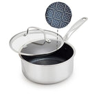Blue Diamond Hybrid Nonstick Stainless Steel 2QT Saucepan by BlueDiamondCookware