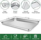 P&P CHEF 17.5 Inch Baking Sheet and Rack Set, Stainless Steel Cookie Sheets - Image 2