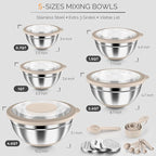HaWare Mixing Bowls, 24-Piece Stainless Steel Salad Serving Bowl - Image 2