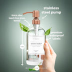 Vine Creations Clear Glass Soap Dispenser, 2 Pack Kitchen Soap Dispenser Set - Image 6