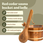 Red Cedar Sauna Bucket and Ladle Set 4L - Image 2