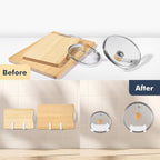 Pot Lid Rack, Wall Mounted 304 Stainless Steel Pan Lid Organizer Holder - Image 8