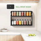 ROMGUAR CRAFT 2 Tier Bamboo Spice Rack, Countertop or Wall Mounting Wood Spice - Image 2
